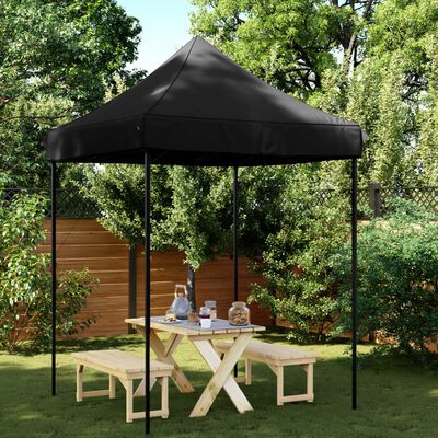 vidaXL Tente de réception pliable escamotable noir 200x200x306 cm