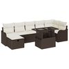 vidaXL Ensemble de canap&eacute; de jardin 8 pcs Marron Poly rotin