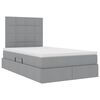 vidaXL Lit avec rangement et matelas Gris clair 120 x 190 cm tissu