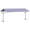 vidaXL Auvent autoportant bleu et blanc 600x300 cm tissu et acier