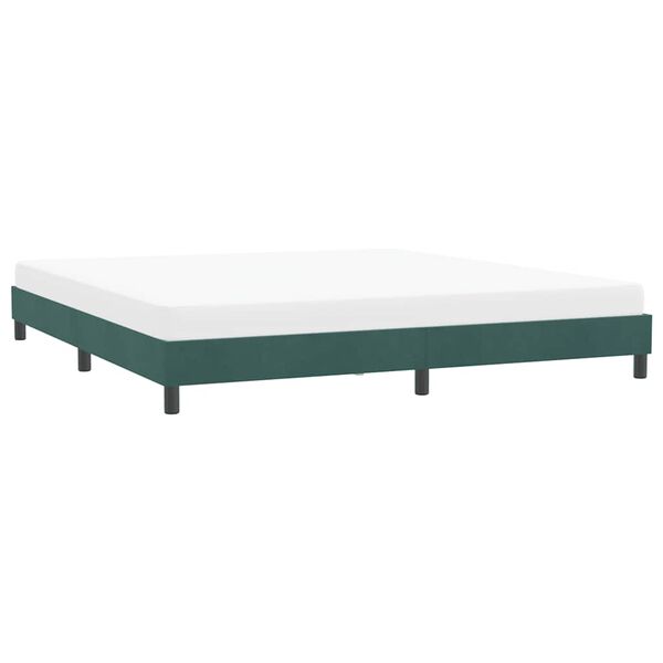 vidaXL Cadre de lit sans matelas vert fonc&eacute; 180x210 cm velours
