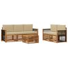 vidaXL Ensemble de canap&eacute;s d'ext&eacute;rieur 6 pc Naturel et Beige