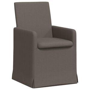vidaXL Chaises de salle &agrave; manger 2 pc Lin Gris clair 57 x 67 x 95 cm