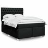 vidaXL Sommier &agrave; lattes de lit avec matelas Noir 140x190 cm Tissu
