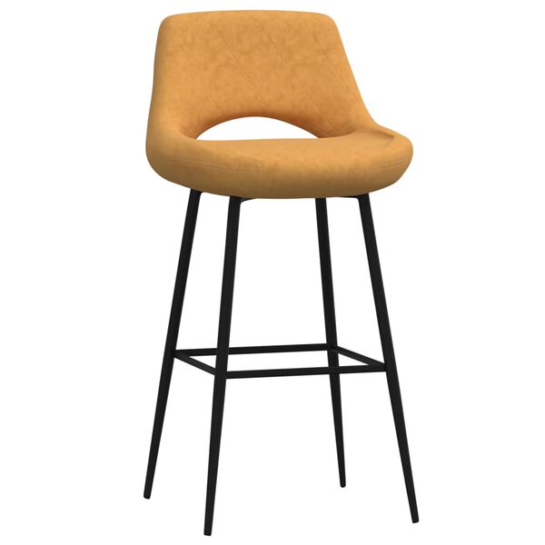 vidaXL Tabouret de bar Marron Velours