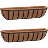 vidaXL Jardini&egrave;res murales 2 pcs en coco noir 61x19x16 cm acier
