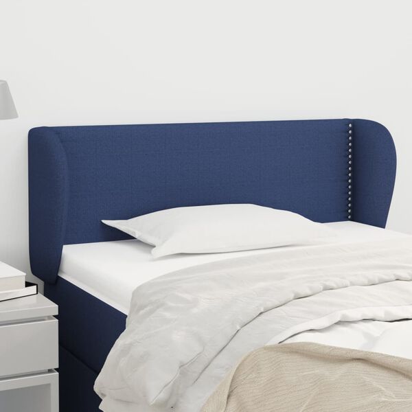 vidaXL T&ecirc;te de lit avec oreilles Bleu 83x23x78/88 cm Tissu