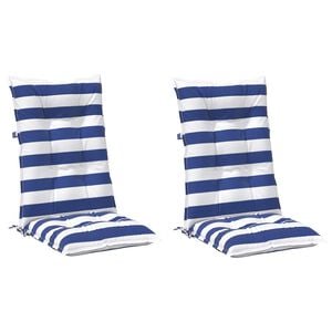 vidaXL Coussin d'ext&eacute;rieur 2 pc Tissu Bleu et Blanc 120 x 50 x 7 cm