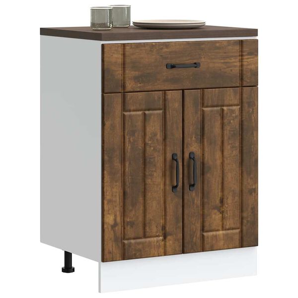 vidaXL Armoire de cuisine Lucca ch&ecirc;ne fum&eacute; bois ing&eacute;nierie