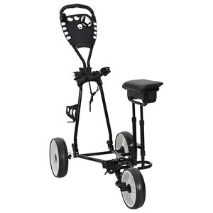 vidaXL Trolley de Golf avec Si&egrave;ge Noir et Blanc Fer Pliable