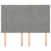 vidaXL T&ecirc;te de lit Gris clair 144 x 5 x 118/128 cm Velours