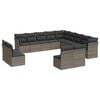 vidaXL Salon de jardin avec coussins 12 pcs gris r&eacute;sine tress&eacute;e