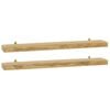 vidaXL &Eacute;tag&egrave;res murales 2 pcs 90x15x4 cm bois de teck massif