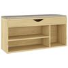 vidaXL Banc &agrave; chaussures avec coussin Ch&ecirc;ne Sonoma Bois d'ing&eacute;nierie