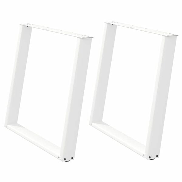 vidaXL Pieds de table à manger en U 2 pièces Blanc 100 x (72-73) cm Acier