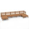 vidaXL Salon de jardin 7 pcs Marron miel Bois de pin massif
