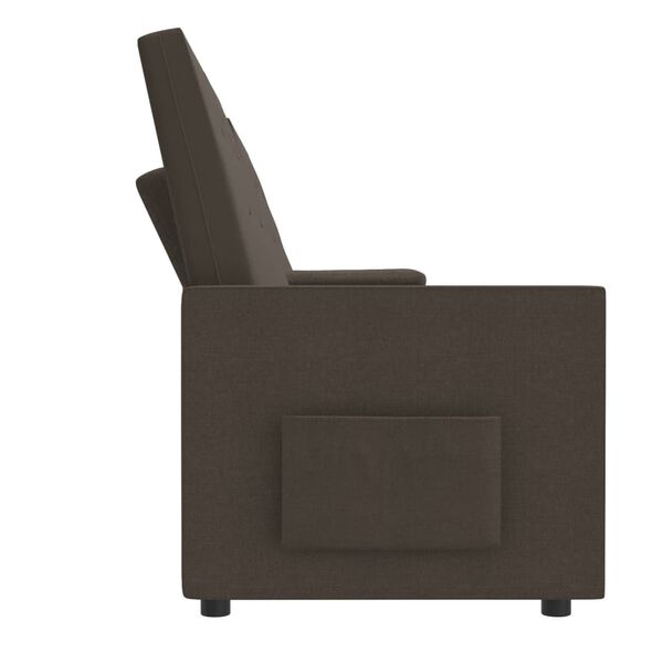 vidaXL Fauteuil inclinable avec porte-gobelet 4 places Marron Tissu