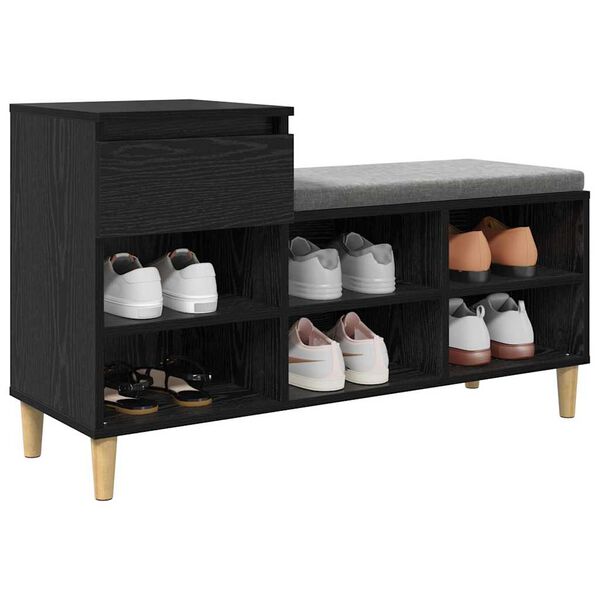 vidaXL Cabinet &agrave; chaussures avec tiroir Ch&ecirc;ne noir 102 x 36 x 60 cm