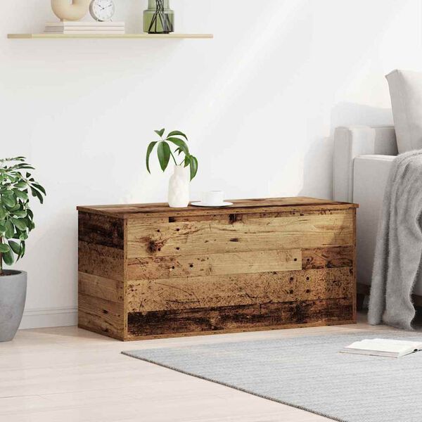 vidaXL Bo&icirc;te de Rangement avec stockage Bois ancien 100 x 42 x 46 cm