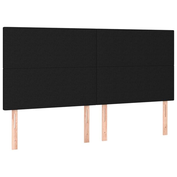 vidaXL T&ecirc;te de lit Noir 160x5x118/128 cm Tissu