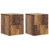 vidaXL Cabinet de chevet mural 2 pcs Bois ancien 33 x 34,5 x 40 cm