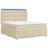 vidaXL Lit boxspring LED avec matelas Cr&egrave;me 140 x 200 cm Tissu