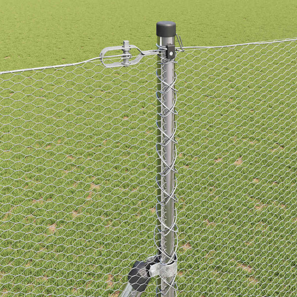 vidaXL Poteau de cl&ocirc;ture. Argent&eacute; 50 x 1,6 m (maille de 13 mm) Acier