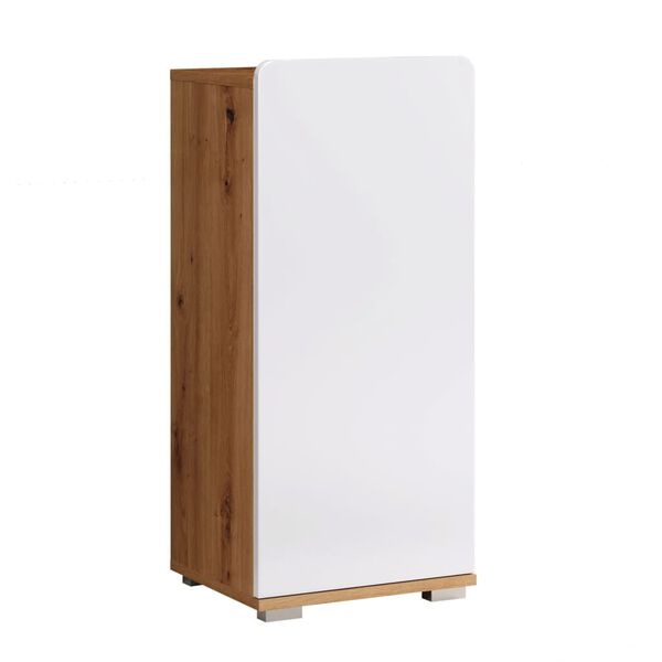 Trendteam Armoire de rangement de sol Ciara Blanc et ch&ecirc;ne artisanal