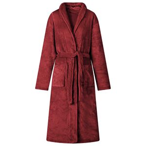 vidaXL Robe de bain sans capuche Rouge Bordeaux s Flanelle
