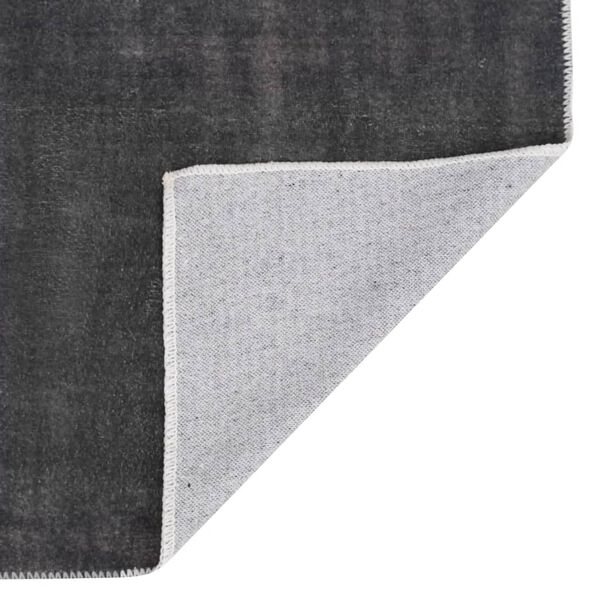 vidaXL Tapis de couloir lavable pliable Anthracite 60x300 cm Polyester