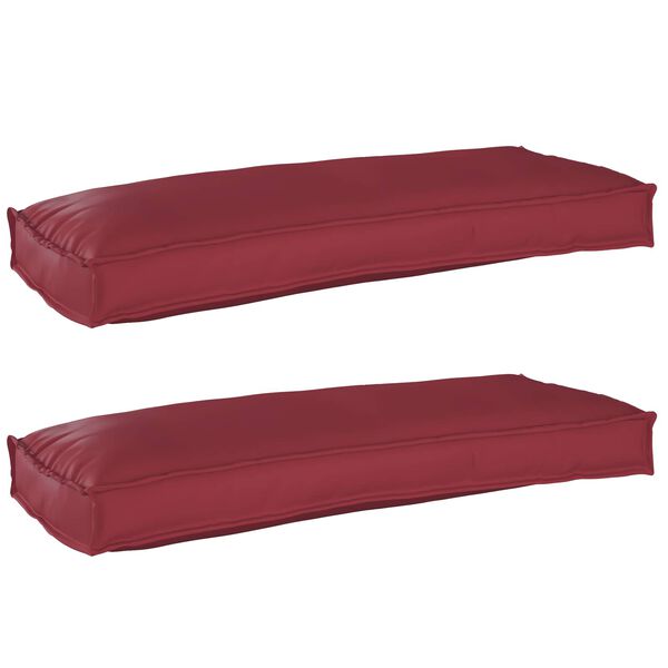 vidaXL Set de coussins de palette 2 pcs Bordeaux 100 x 40 x 8 cm