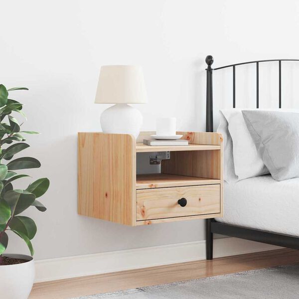 vidaXL Table de chevet Marron 38 x 36 x 29,5 cm Bois massif en pin