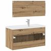 vidaXL Ensemble de meubles salle de bain 3 pcs bois d'ing&eacute;nierie