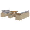 vidaXL Ensemble de canap&eacute; de jardin 10 pc Beige polyrotin