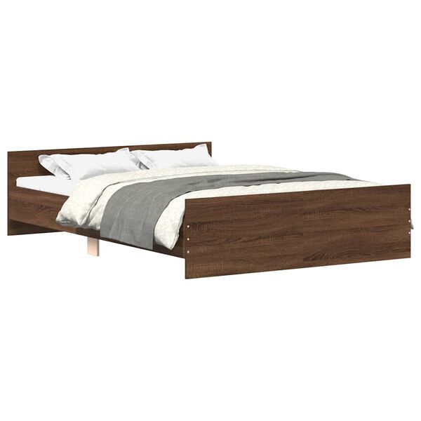 vidaXL Cadre de lit sans matelas chêne marron 150x200 cm