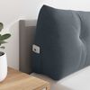 vidaXL Coussin de Dos Gris fonc&eacute; 200 x 24 x 50 cm Velours