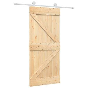 vidaXL Porte coulissante Naturel et Blanc 90 x 210 cm