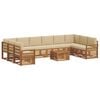 vidaXL Ensemble de canap&eacute;s d'ext&eacute;rieur 11 pc Naturel et Beige