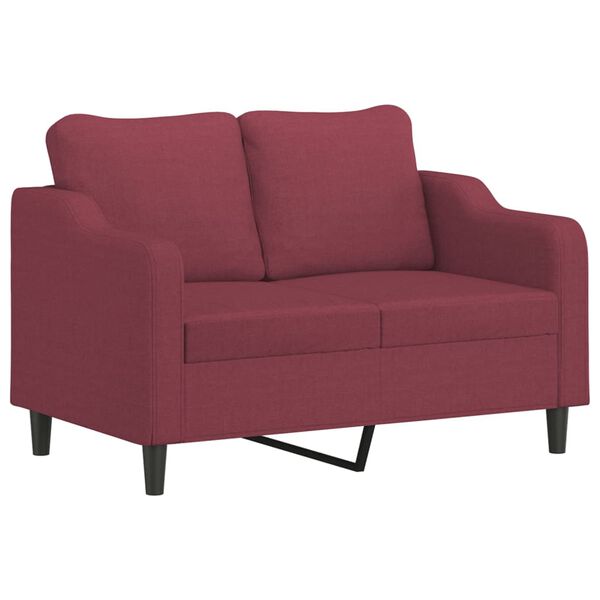 vidaXL Canap&eacute; &agrave; 2 places Rouge bordeaux 120 cm Tissu