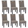 vidaXL Chaises &agrave; manger lot de 6 rotin Kubu bois de manguier