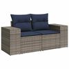vidaXL Salon de jardin 4 pcs avec coussins gris r&eacute;sine tress&eacute;e