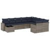 vidaXL Salon de jardin 10 pcs avec coussins gris r&eacute;sine tress&eacute;e