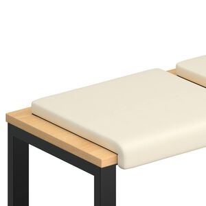 vidaXL Coussin de banc 4 pc Velours Textur&eacute; Cr&egrave;me Profondeur 35 cm
