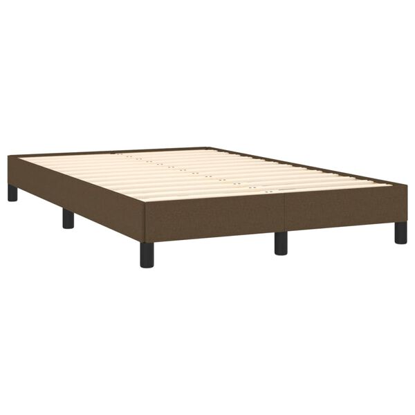 vidaXL Sommier &agrave; lattes de lit et matelas marron fonc&eacute; 120x190cm tissu