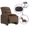 vidaXL Fauteuil inclinable de massage &eacute;lectrique Marron Tissu