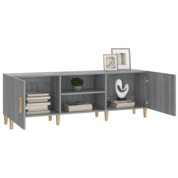 vidaXL Meuble TV Sonoma gris 150x30x50 cm Bois d'ingénierie