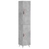 vidaXL Buffet haut Gris b&eacute;ton 34,5x34x180 cm Bois d'ing&eacute;nierie