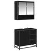 vidaXL Ensemble de mobilier de salle de bain 2 pc Ch&ecirc;ne noir