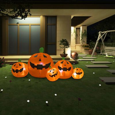 vidaXL Famille de citrouille gonflable de Halloween avec LED 1,8 m