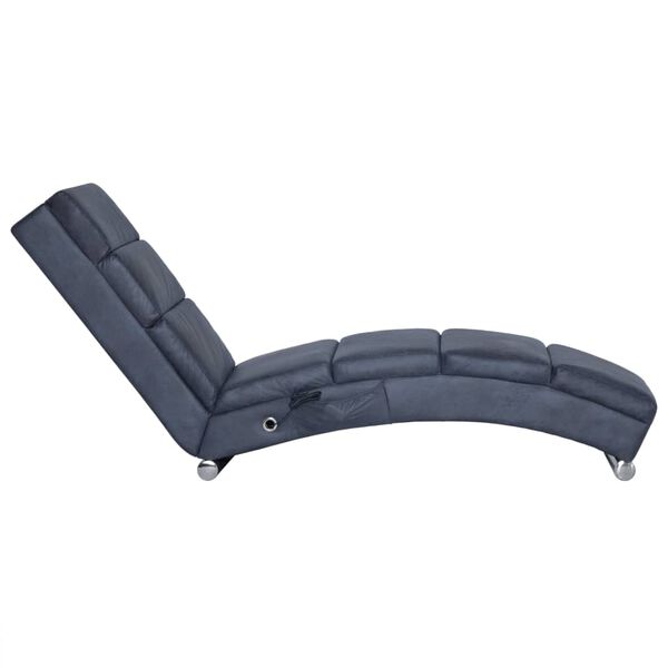 vidaXL Chaise longue de longue Gris Similicuir daim